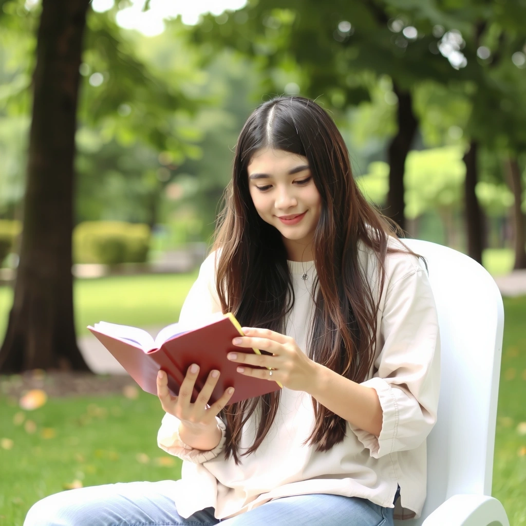 Persona leyendo un libro en un entorno de naturaleza